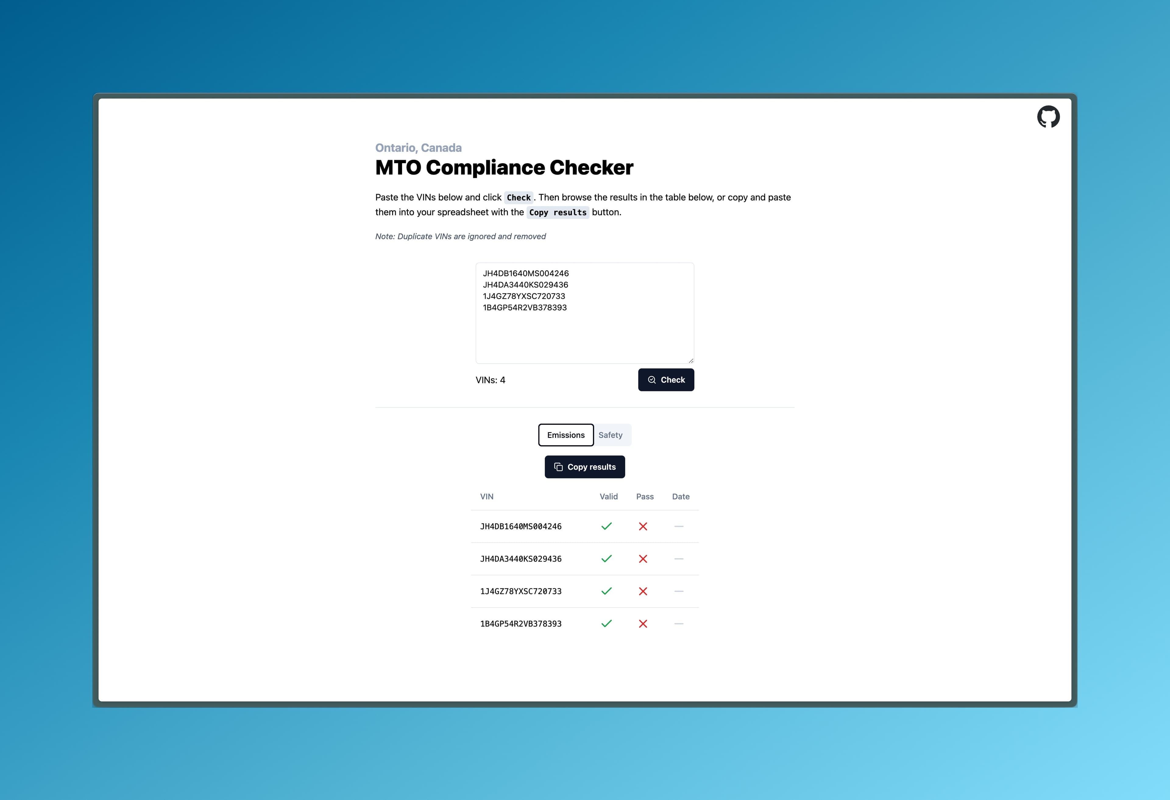 MTO Compliance Checker