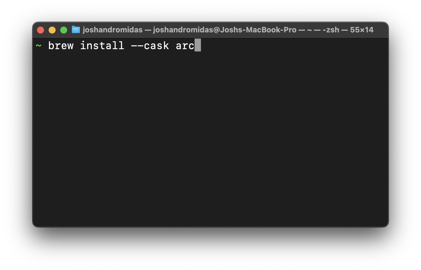 Terminal install command